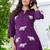 Grape purple embroidered cotton co-ord set