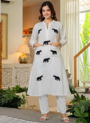 White embroidered cotton co-ord set 2