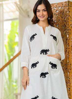 White embroidered cotton co-ord set 3