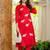 Red embroidered cotton co-ord set