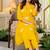 Yellow embroidered cotton co-ord set