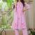 Pink embroidered printx work cotton co-ord set