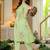 Green embroidered printx work cotton co-ord set