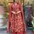 Reddish floral printed cotton suit set with mulmul dupatta