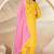 Yellow color polyester cotton kurti pant & printed dupatta
