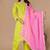 Green color polyester cotton kurti pant & printed dupatta