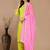 Green color polyester cotton kurti pant & printed dupatta