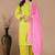 Green color polyester cotton kurti pant & printed dupatta