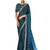 shaded multi color faux chiffon silver zari border work  saree