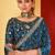 shaded multi color faux chiffon silver zari border work  saree