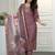 Chocolate Colour Premium Roman Silk Hand Work A Line Kurta Set