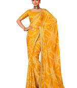 shaded multi color faux chiffon silver zari border work  saree