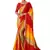 shaded multi color faux chiffon silver zari border work  saree