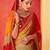 shaded multi color faux chiffon silver zari border work  saree