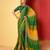 shaded multi color faux chiffon silver zari border work  saree