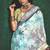 shaded multi color faux chiffon silver zari border work  saree