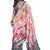 shaded multi color faux chiffon silver zari border work  saree
