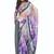shaded multi color faux chiffon silver zari border work  saree