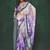 shaded multi color faux chiffon silver zari border work  saree