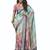 shaded multi color faux chiffon silver zari border work  saree