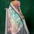 shaded multi color faux chiffon silver zari border work  saree