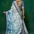 shaded multi color faux chiffon silver zari border work  saree