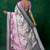 shaded multi color faux chiffon silver zari border work  saree