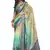 shaded multi color faux chiffon silver zari border work  saree