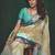 shaded multi color faux chiffon silver zari border work  saree