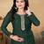 Green color vichitra silk blend round neck embroidered kurti