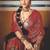 red brasso border work saree