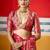 red brasso border work saree