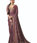 maroon brasso border work saree