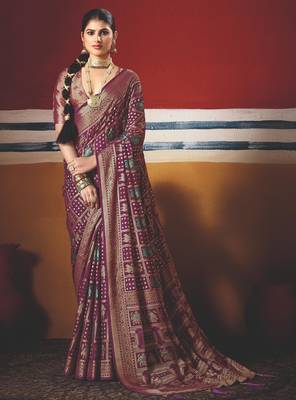maroon brasso border work saree 2