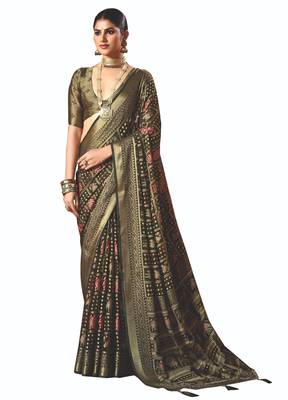black brasso border work saree 1