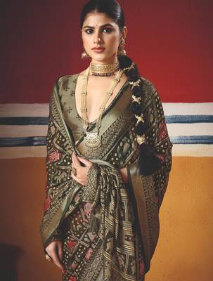 black brasso border work saree 3