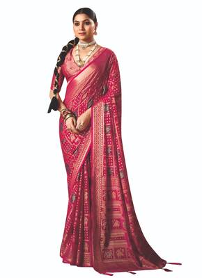 pink brasso border work saree 1
