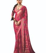 pink brasso border work saree