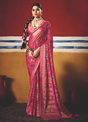 pink brasso border work saree 2