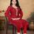 Maroon color vichitra silk blend round neck embroidered kurti