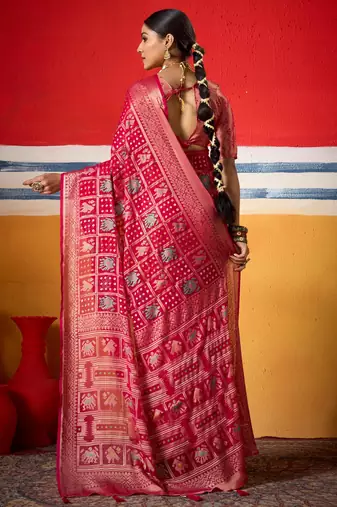 pink brasso border work saree