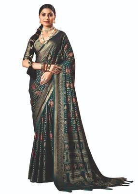 blue brasso border work saree 1