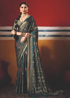 blue brasso border work saree 2