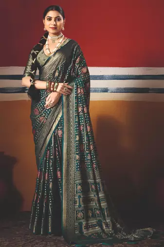 blue brasso border work saree