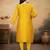 Musturd color vichitra silk blend round neck embroidered kurti