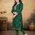Green color vichitra silk blend round neck embroidered kurti