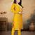 Musturd color vichitra silk blend round neck embroidered kurti