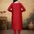 Maroon color vichitra silk blend round neck embroidered kurti