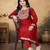 Maroon color vichitra silk blend round neck embroidered kurti
