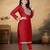 Maroon color vichitra silk blend round neck embroidered kurti
